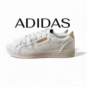 ADIDAS Sleek Crystal White | Gold Accents | Women’s 8